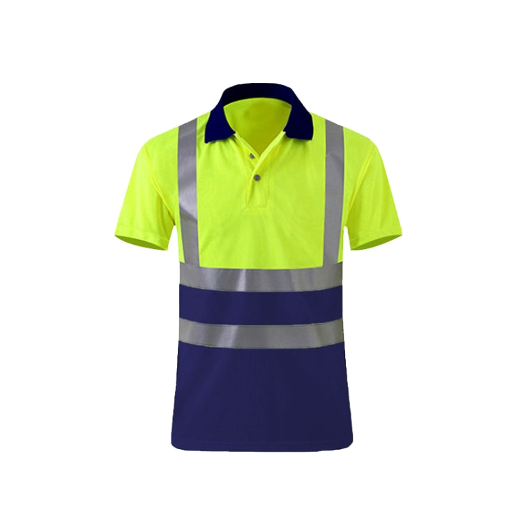 Reflective Quick-drying T-shirt Lapel Short-sleeved Safety Work Shirt, XXL, XXXL, XXXXL, M, L, XL
