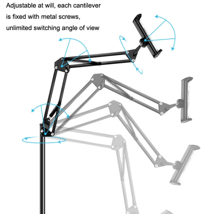155cm Mobile Phone Tablet Live Broadcast Bedside Lifting Bracket, 155cm Telescopic Floor Model (Black), 155cm Cantilever Floor Stand (Black), 155cm Telescopic Floor Stand (White), 155cm Cantilever Floor Stand (White)