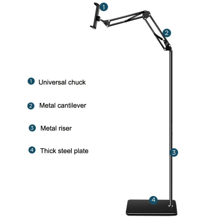 155cm Mobile Phone Tablet Live Broadcast Bedside Lifting Bracket, 155cm Telescopic Floor Model (Black), 155cm Cantilever Floor Stand (Black), 155cm Telescopic Floor Stand (White), 155cm Cantilever Floor Stand (White)