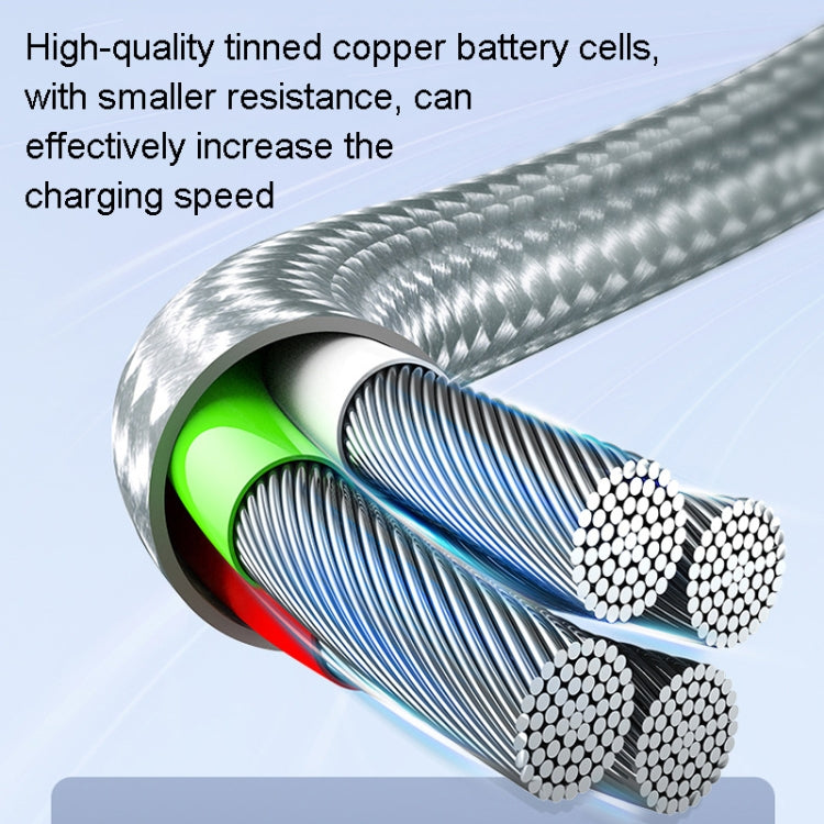 ROMOSS CB25 3 In 1 3.5A 8 Pin + Micro USB + Type C/USB-C Cable