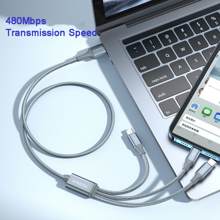 ROMOSS CB25 3 In 1 3.5A 8 Pin + Micro USB + Type C/USB-C Cable