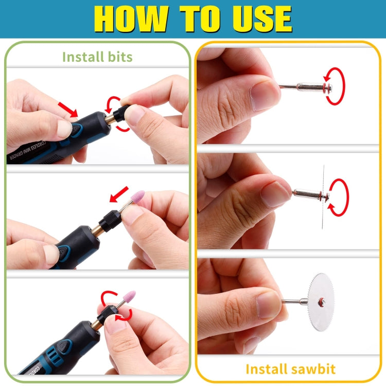 55-in-1 Rechargable Mini Electric Grinder Kit 3-speed Adjustable Miniature Electric Drill Manicure Tool, 55-in-1 Electric Grinder