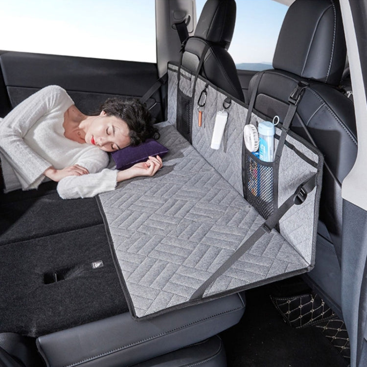 Car Camping Bed Folding Board SUV Rear Row Extension Board For Tesla, Gray, Black, Gray Embossed, Black Embossed