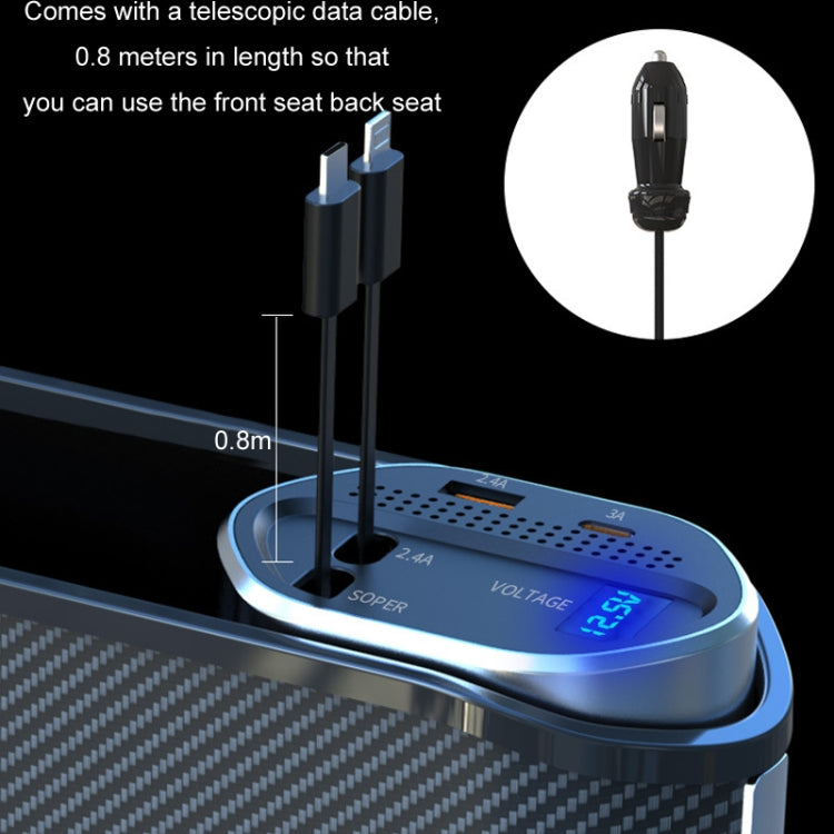 Digital Display Multifunctional Super Fast Charging Car Seat Gap Storage Box, Without Wireless Charging, With Wireless Charging