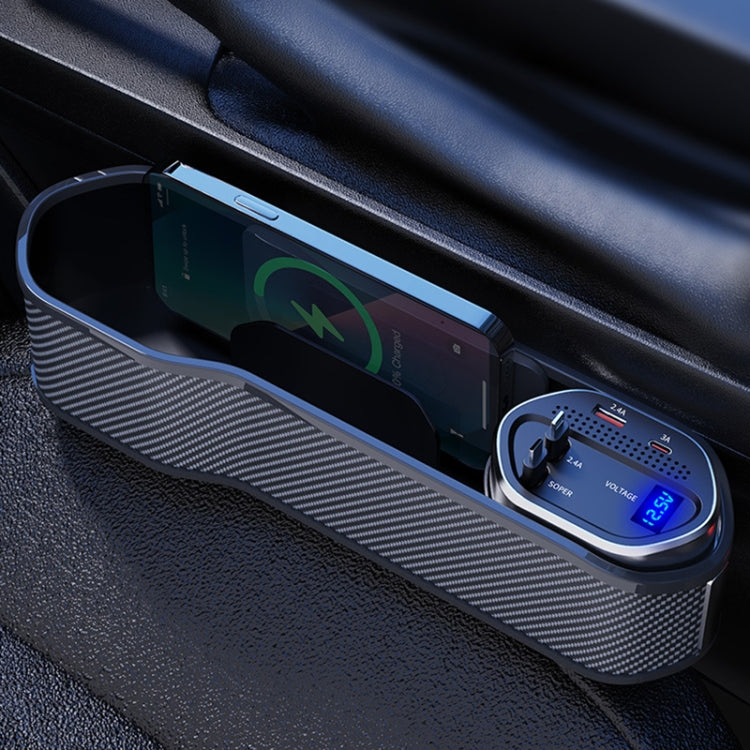 Digital Display Multifunctional Super Fast Charging Car Seat Gap Storage Box, Without Wireless Charging, With Wireless Charging