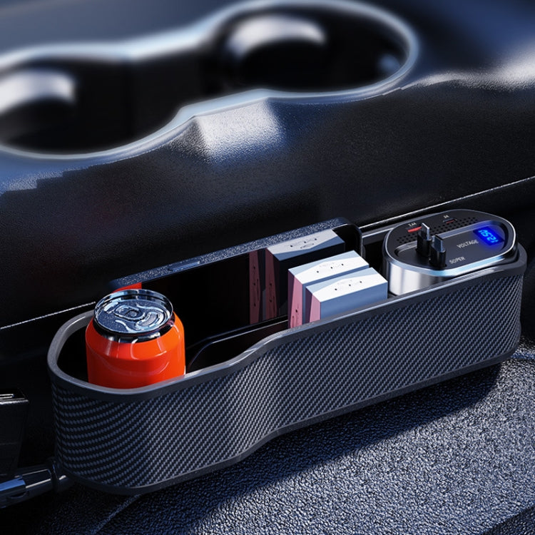 Digital Display Multifunctional Super Fast Charging Car Seat Gap Storage Box, Without Wireless Charging, With Wireless Charging