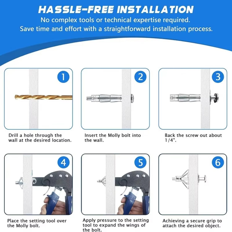 Semi-automatic Hollow Gecko Tensioner Expansion Screw Manual Installation Tool, 72pcs /Set, Single