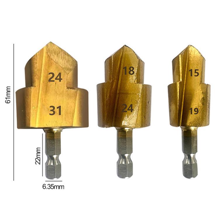 20 / 25 / 32 Hexagonal Shank PPR Step Drill Bits Leak Repairing And Connecting Tools