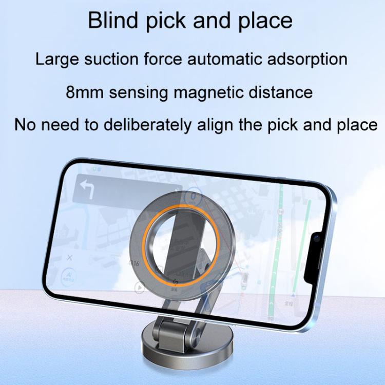 JK-319 Universal Foldable Car Cell Phone Holder Car Dashboard Rotating Magnetic Navigation Mount