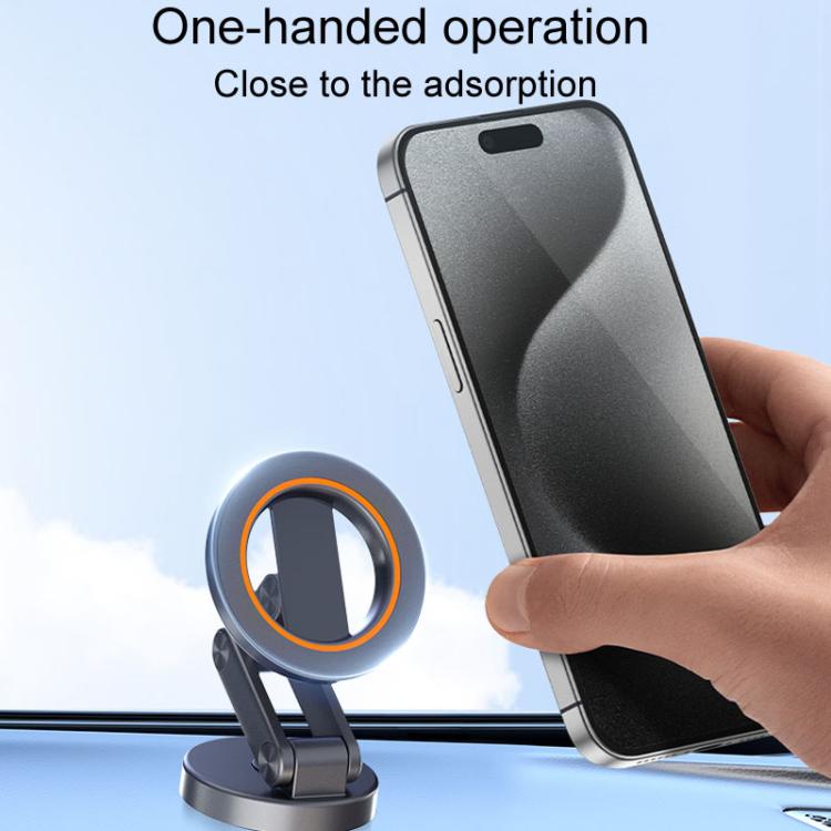 JK-319 Universal Foldable Car Cell Phone Holder Car Dashboard Rotating Magnetic Navigation Mount