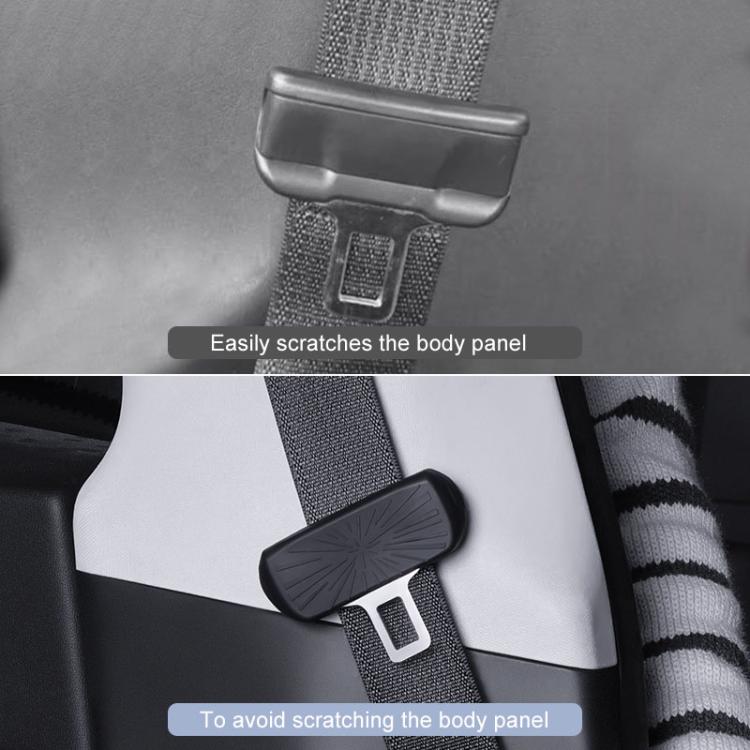 For Tesla Model 3 / Y Car Seat Belt Anti-Collision Silicone Protective Cover