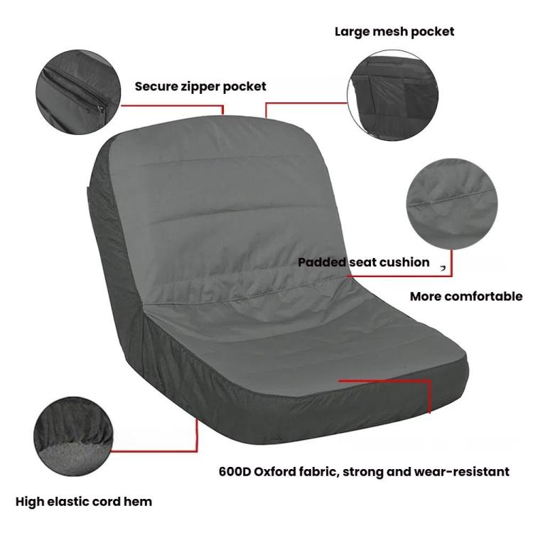 Tractor Lawn Mower Oxford Cloth Seat Cover, Gray