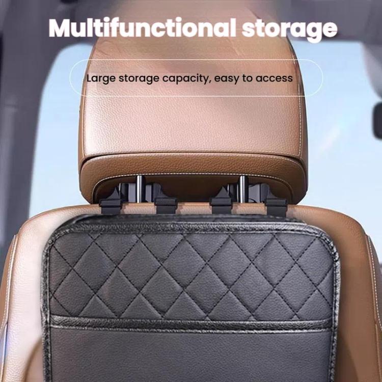 Multifunctional Car Seat Back Storage Bag Car Leather Trash Can Decoration Products