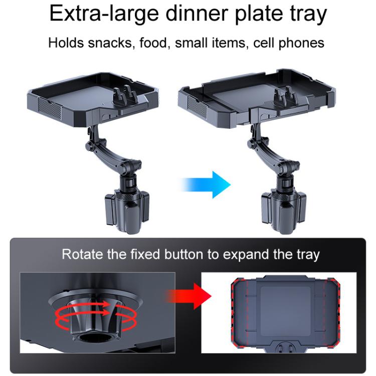 Car 360 Degree Rotating Dining Tray Auto Adjustable Cell Phone Holder, Small, Medium, Large