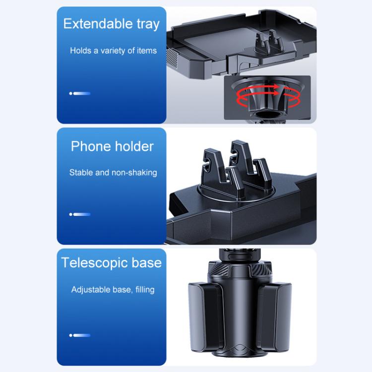 Car 360 Degree Rotating Dining Tray Auto Adjustable Cell Phone Holder, Small, Medium, Large