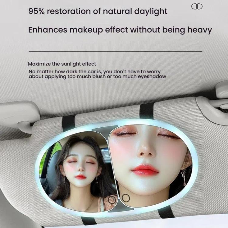 Car Sun Visor LED Touch Light Magnifying Makeup Mirror