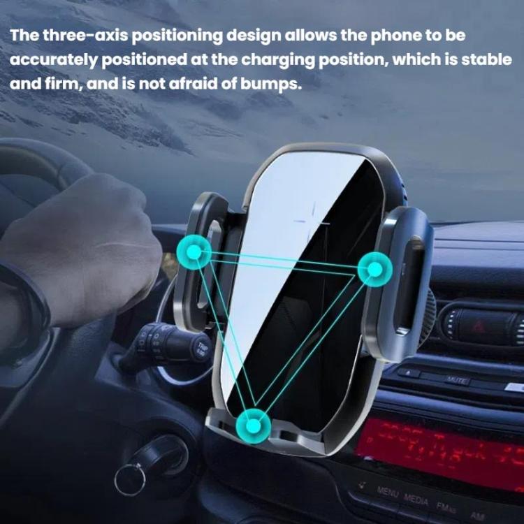 15W Wireless Induction Snap-on Charging Car Air Outlet Phone Holder, Black, Black + Long Hook Clip, Black + Car Charger Head, White + Car Charger Head
