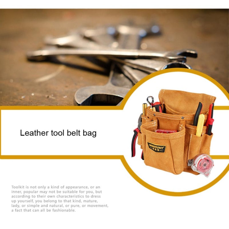 WINHUNT Multi-function Thicken Cowhide Electrical Hardware Tool Bag Repair Pocket, WH037