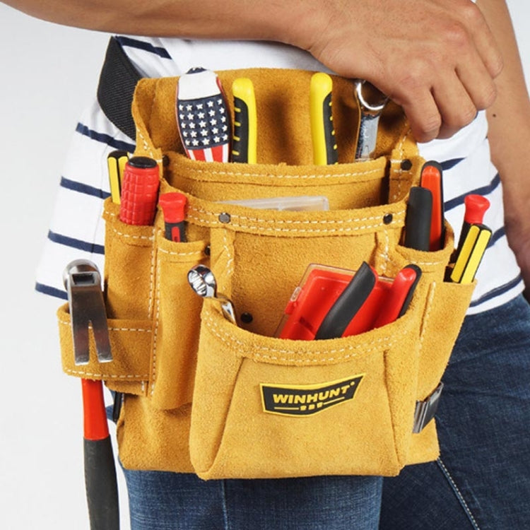 WINHUNT Multi-function Thicken Cowhide Electrical Hardware Tool Bag Repair Pocket, WH037
