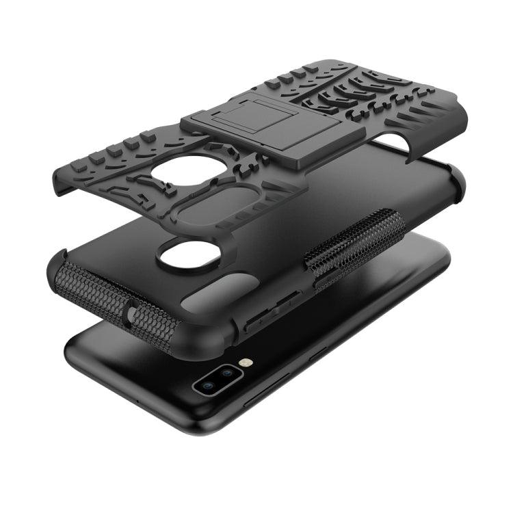 Tire Texture TPU+PC Shockproof Case for Galaxy A20e / A10e, with Holder, For Galaxy A20e