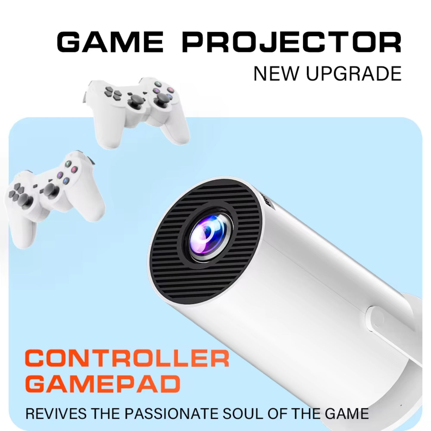 Gaming Projector with games and controls.