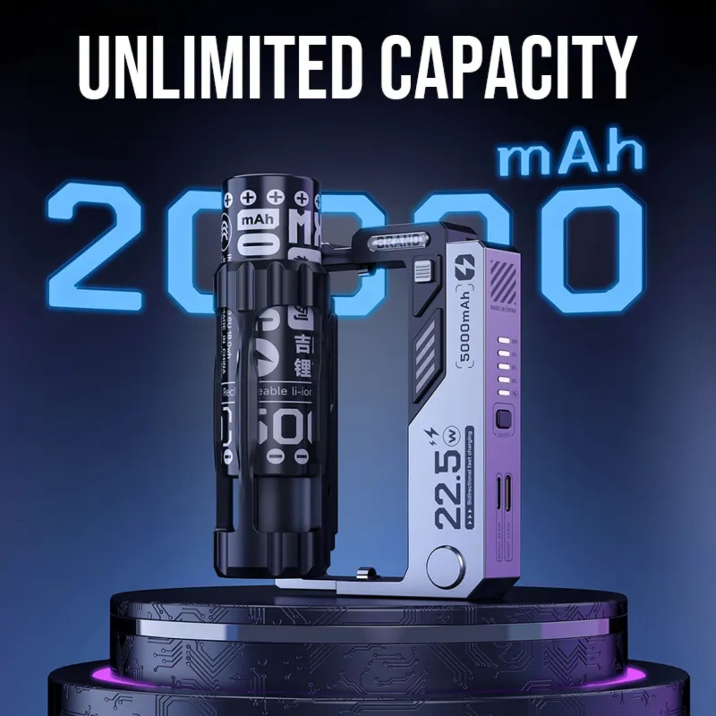 Powerbank - MXD1 Coolest Powerbank in the World. Replaceable Battery