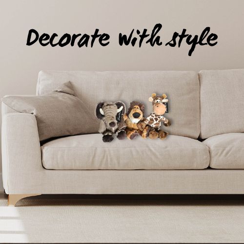 Super Soft Elephant, Lion and Giraffe Soft Toy Set for decoration or playset