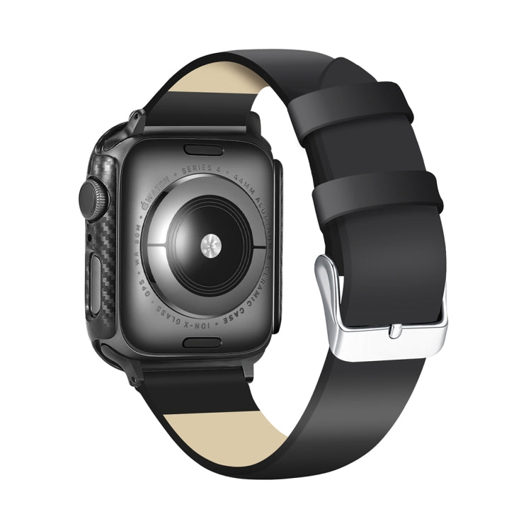 ENKAY Hat-Prince 2 in 1 Carbon Fiber Texture TPU Semi-clad Protective Shell + 3D Full Screen PET Curved Heat Bending HD Screen Protector For Apple Watch Series 6 / 5 / 4 / Watch SE 40mm