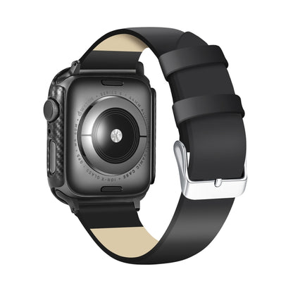 ENKAY Hat-Prince 2 in 1 Carbon Fiber Texture TPU Semi-clad Protective Shell + 3D Full Screen PET Curved Heat Bending HD Screen Protector For Apple Watch Series 6 / 5 / 4 / Watch SE 40mm