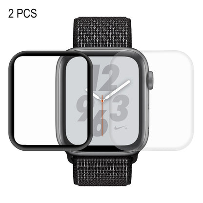 2 PCS ENKAY Hat-Prince 3D Full Screen PET + 3D Full Screen Electroplating PET Curved Heat Bending HD Screen Protector For Apple Watch Series 6 / 5 / 4 / Watch SE 44mm