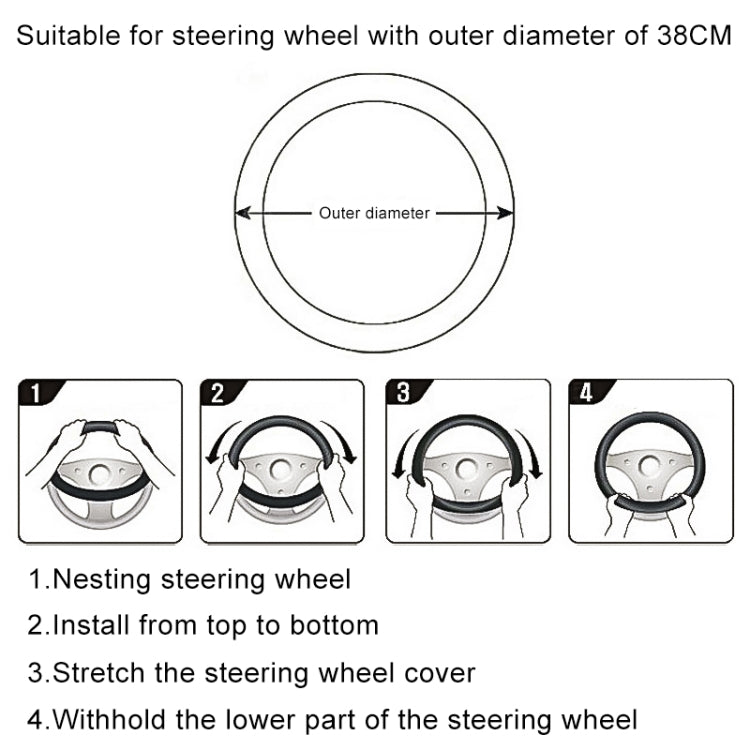 Sandwich Steering Wheel Cover, Beige and white glue#38cm, Red and white glue#38cm, Black and white glue#38cm, Grey and  white glue#38cm