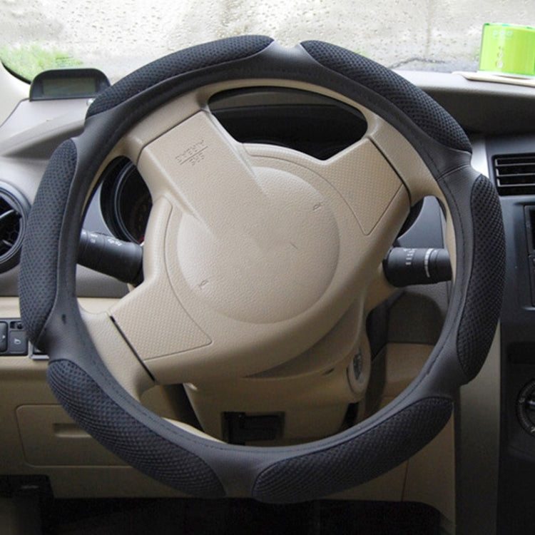Sandwich Steering Wheel Cover, Beige and white glue#38cm, Red and white glue#38cm, Black and white glue#38cm, Grey and  white glue#38cm