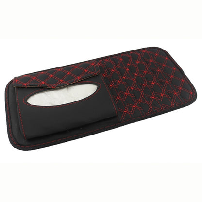Car Visor Cd Holder, Red grid lines