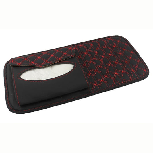 Car Visor Cd Holder, Red grid lines