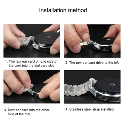 For Samsung Gear S2 Classic Smart Watch Butterfly Buckle 3 Beads Stainless Steel Watchband