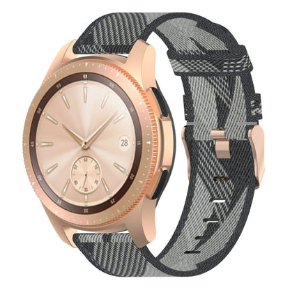 20mm Stripe Weave Nylon Wrist Strap Watch Band for Galaxy Watch 42mm, Galaxy Active / Active 2, Gear Sport, S2 Classic