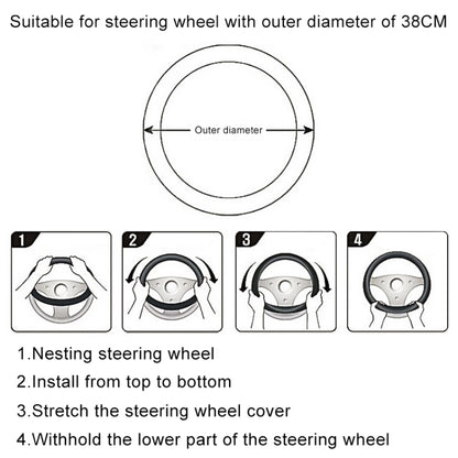 Round Style Car Universal Cartoon Pattern Plush Warm Anti-skid Steering Wheel Cover, Diameter: 38cm, Round Style