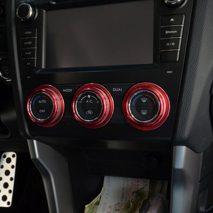 3 PCS Car Aluminum Air Conditioner Knob Case For Subaru, For Subaru(Black), For Subaru(Blue), For Subaru(Red), For Subaru(Silver)