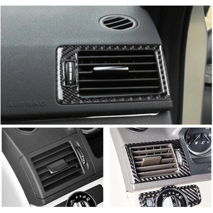 2 PCS Car Dashboard  Right and Left Air Outlet Frame Carbon Fiber Decorative Sticker for Mercedes-Benz W204 2007-2013, Dashboard Right and Left Air Outlet Frame