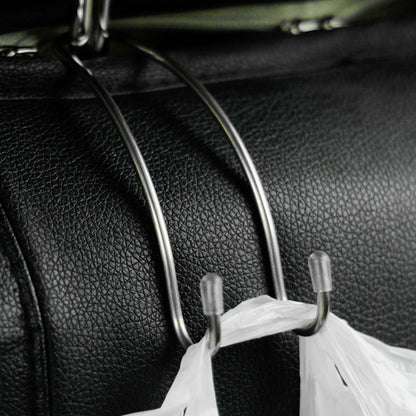 2 PCS Metal Headrest Car Hooks