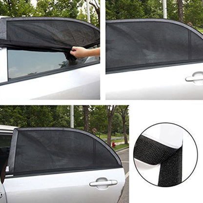 2 PCS Car Shade Block Car Sun Block Window Gauze Shading Net Side Blocking Cover Sun Net Sandbags Side Window Sunshade Cover, Size: 92*54cm, Size: 92*54cm