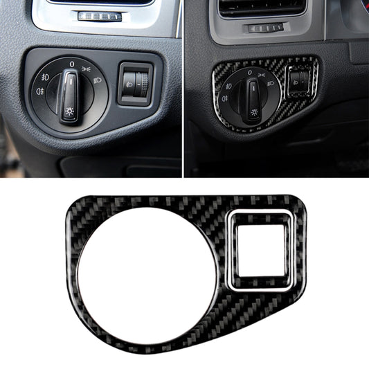 Car Carbon Fiber Headlight Switch Panel Decorative Sticker for Volkswagen Golf 7 2013-2017, Left Drive, Headlight Switch Panel