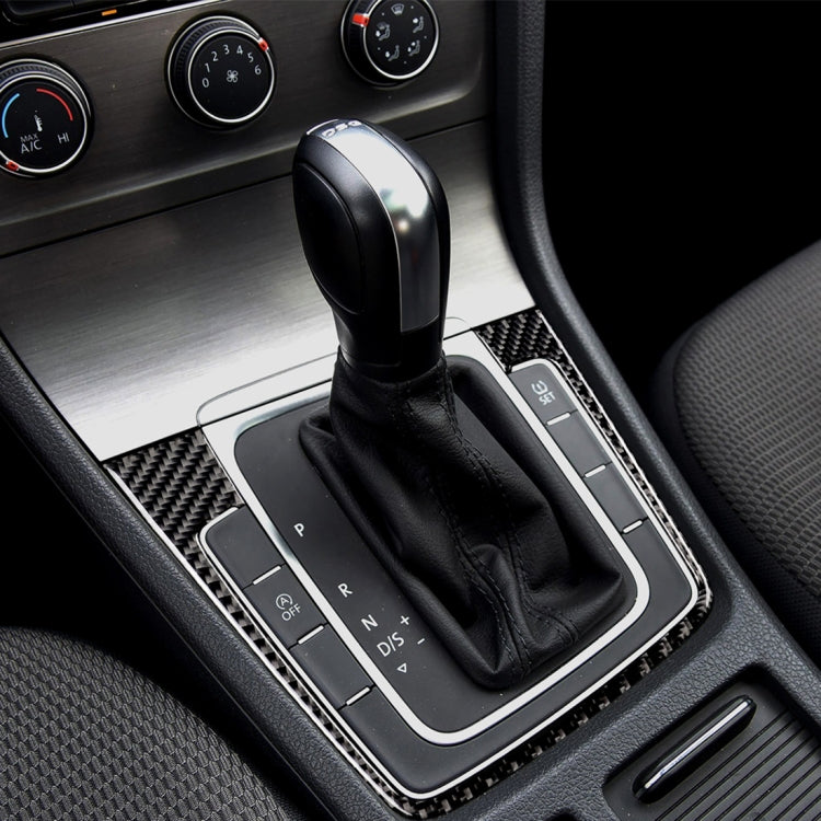 Car Carbon Fiber Gear Position Panel Frame Decorative Sticker for Volkswagen Golf 7 2018-, without Hole and Start and Stop, Left Drive, Gear Position