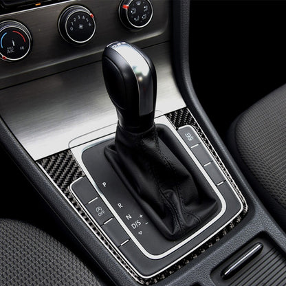 Car Carbon Fiber Gear Position Panel Frame Decorative Sticker for Volkswagen Golf 7 2018-, without Hole and Start and Stop, Left Drive, Gear Position