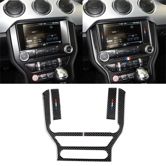 Car USA Color Carbon Fiber Central Control Panel Decorative Sticker for Ford Mustang 2015-2017, Central Control Panel