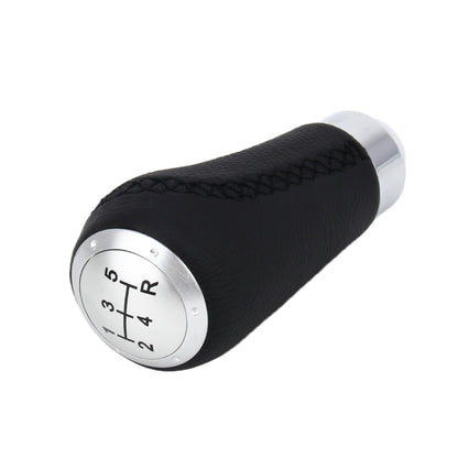 Universal Car Modified Shifter Black Leather Lever Manual 5-Speed Gear Shift Knob, 5-Speed Gear Shift Knob