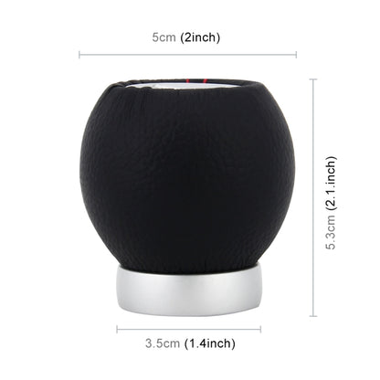 Universal Car Modified Shifter Black Leather Lever Manual 6-Speed Gear Shift Knob, 6-Speed