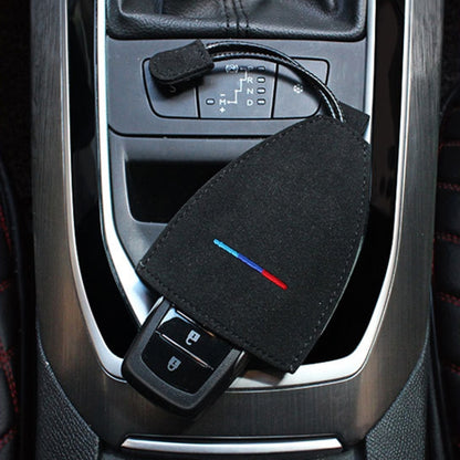 Universal Car Remote Smart Key Case Suede Protective Cover, Light Blue