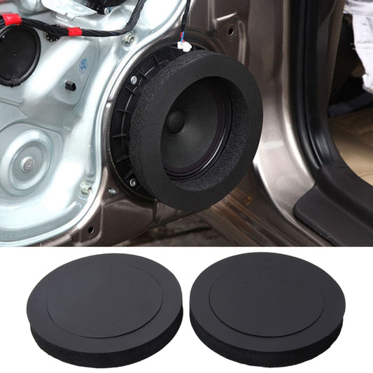 2 PCS Car Sound Insulation Speaker Soundproof Cotton with Self Adhesive Car Sound Insulation Cotton, Outer Diameter : 19.5 cm, Inner Diameter: 14.3 cm, Car Speaker Soundproof Cotton