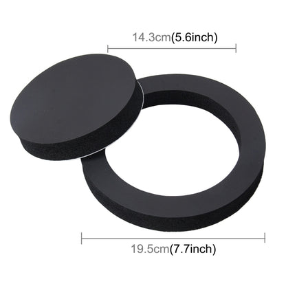2 PCS Car Sound Insulation Speaker Soundproof Cotton with Self Adhesive Car Sound Insulation Cotton, Outer Diameter : 19.5 cm, Inner Diameter: 14.3 cm, Car Speaker Soundproof Cotton